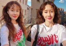 김지수, 프라하에 뜬 50대 자연미인! 자로 잰듯 '조각 비주얼' 파워동안 여행룩 이미지