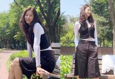 장신영, 고3 아들 엄마의 화장끼 없는 자연미모! 수수해서 더 빛난 뷔스티에 산책룩 이미지