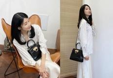 이보영, 세월도 멈춘 클래식 미모! 스트라이프 셔츠와 슬릿 스커트 외출 데일리룩 이미지