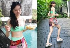 발리에서 브라탑 딸랑! 개미허리도 모자라 마네킹 팔다리 뽐낸 여배우, 난리난 바캉스룩 이미지