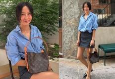 김나영, 예쁜 엄마의 짧은 청치마! 루이비통 곁들인 세련미 청청패션 이미지