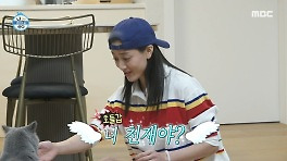 고양이가 '앉아'를?! 뿌요의 개인기 성공(?)에 신난 지효, MBC 240503 방송