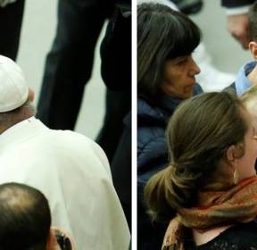 [서소문사진관]교황의 볼을 쓰다듬은 용감무쌍(?)한 천사