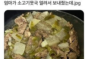 엄마가 소고기뭇국 얼려서 보내줬는데... 이미지