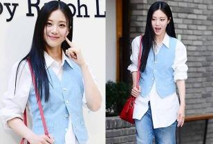 "100명 이기고 주연 맡았다" 지상파 첫 여주인공으로 활약한 여배우, 청청 레이어드룩 이미지