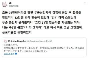 어느 일본인이 첫 월급 받자마자 때려친 이유 이미지