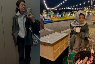 "운동하는 뇨자로 평생 살 것" 40kg대 진입 성공 비결 공개한 여배우, 일상룩 이미지