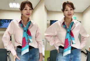 이승연, 스카프 두른 50대 파워 동안! 핑크 셔츠에 딱 어울린 세련미 뿜뿜 데님룩 이미지
