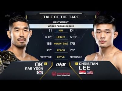 ONE 격투기 Ok Rae Yoon vs. Christian Lee