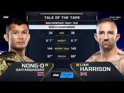 ONE 격투기 Nong-O Gaiyanghadao vs. Liam Harrison