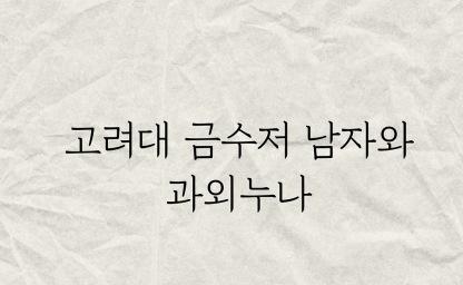 고려대 금수저남자와 과외누나 이미지