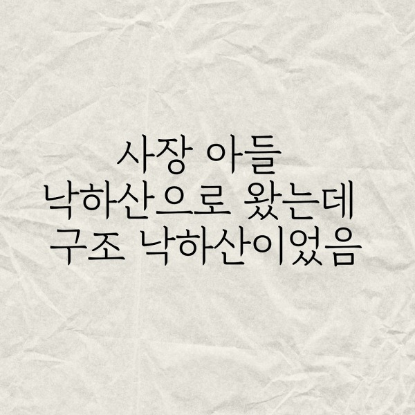 사장아들이 낙하산으로 왔는데 구조낙하산이었음..