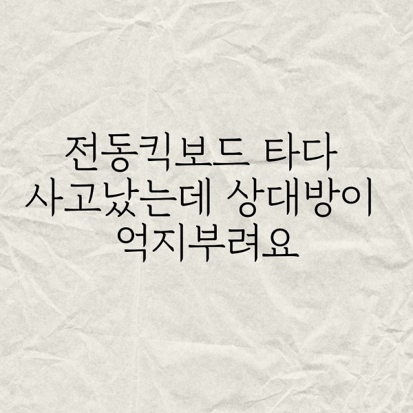 전동킥보드 타다 사고났는데 상대방이 억지부려요