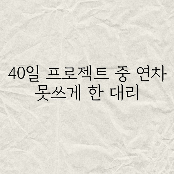 40일 프로젝트 중 연차 못쓰게 한 대리