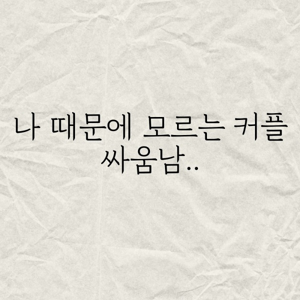 나 때문에 모르는 커플 싸움남..