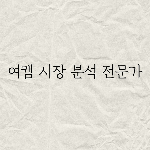 여캠 시장분석 전문가
