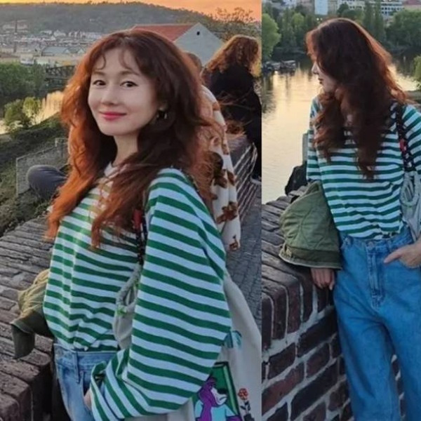 “프라하 노을조차 질투했다” 7개월째 체코에 살고있는 52세 ‘꾸안꾸’ 동안 미모 여배우