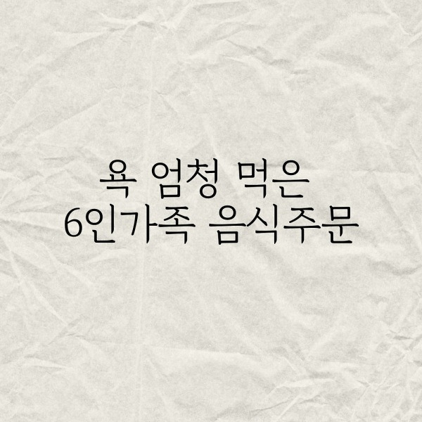 욕 엄청 먹은 6인가족 음식주문