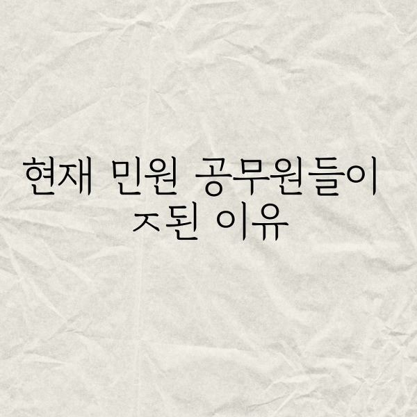 현재 민원 공무원들이 ㅈ된 이유