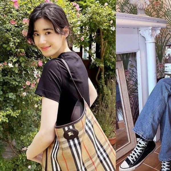 체크백 하나로 완성한 주말 데이트룩의 정석 보여준 '훈남 미대 오빠'와 열애 중인 여배우