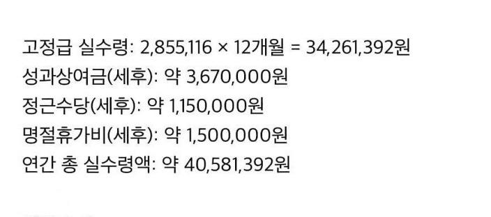 94년생 5년차 교사 급여 공개 이미지
