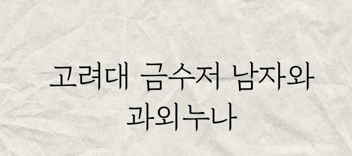 고려대 금수저남자와 과외누나 이미지