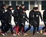 몸푸는 축구 올림픽대표팀