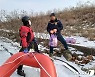 강이 얼어 섬에 고립된 60대에 심장질환자의 SOS