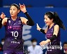 공격성공, 기뻐하는 김연경과 이다영.