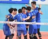 환호하는 한국전력 배구단