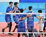 환호하는 한국전력 배구단