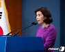 문재인 대통령 방미 관련 브리핑 하는 박경미 靑 대변인