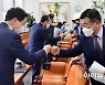 [포토]언론중재법 최종 담판 나선 여야 원내대표