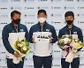 인터뷰 하는 오진혁·김우진·김제덕