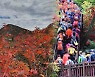 설악산 첫 단풍..연휴 겹친 단풍철 '방역 비상'