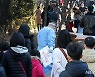끝이 보이지 않는 코로나19 검사 대기 줄