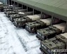 훈련 대기 중인 러시아 이스칸데르 미사일 발사 차량