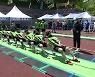매트 위 팽팽한 힘 싸움 '스포츠줄다리기'