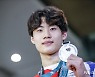 은메달 황선우. 금의환향