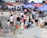 '철 모르는 더위, 붐비는 제주 해수욕장'
