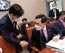 [국감] 이창양 산자부 장관과 인사하는 공영운 현대차 사장