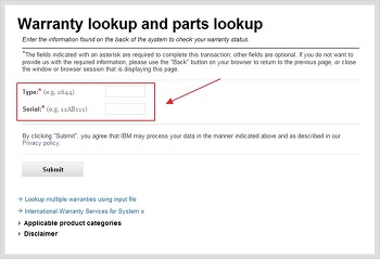 IBM 서버의 무상기간(Warranty) 조회 사이트